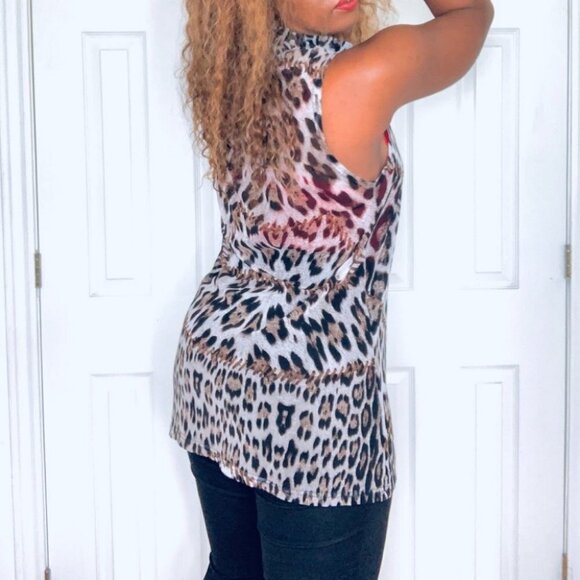 DAME INC. Animal print sleeveless long  top - Picture 7 of 12